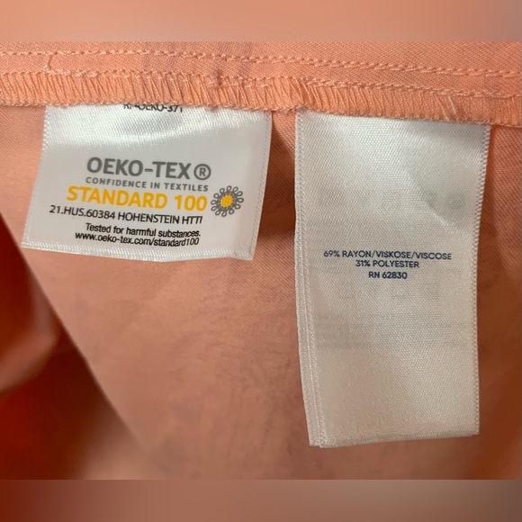 Lands End Tropical Button Drawstring Waist Womens Dress Sz XL Peach 0101 - Picture 5 of 8